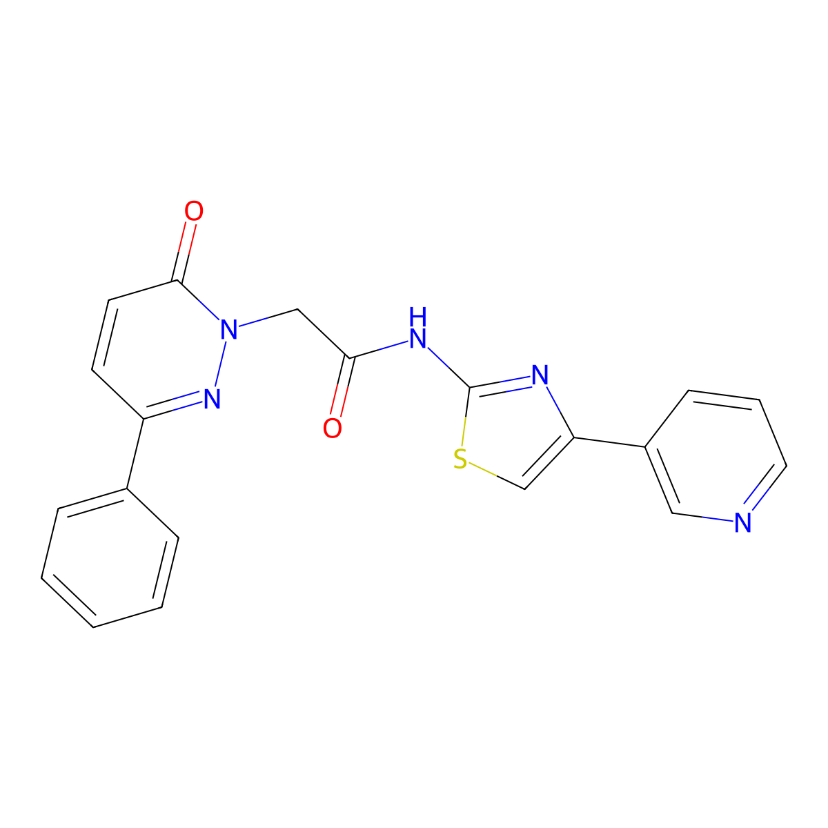 2-(6-oxo-3-phenylpyridazin-1(6H)-yl)-N-[(2Z)-4-(pyridin-3-yl)-1,3-thiazol-2(3H)-ylidene]acetamide molecular structure, CAS 1310946-25-8