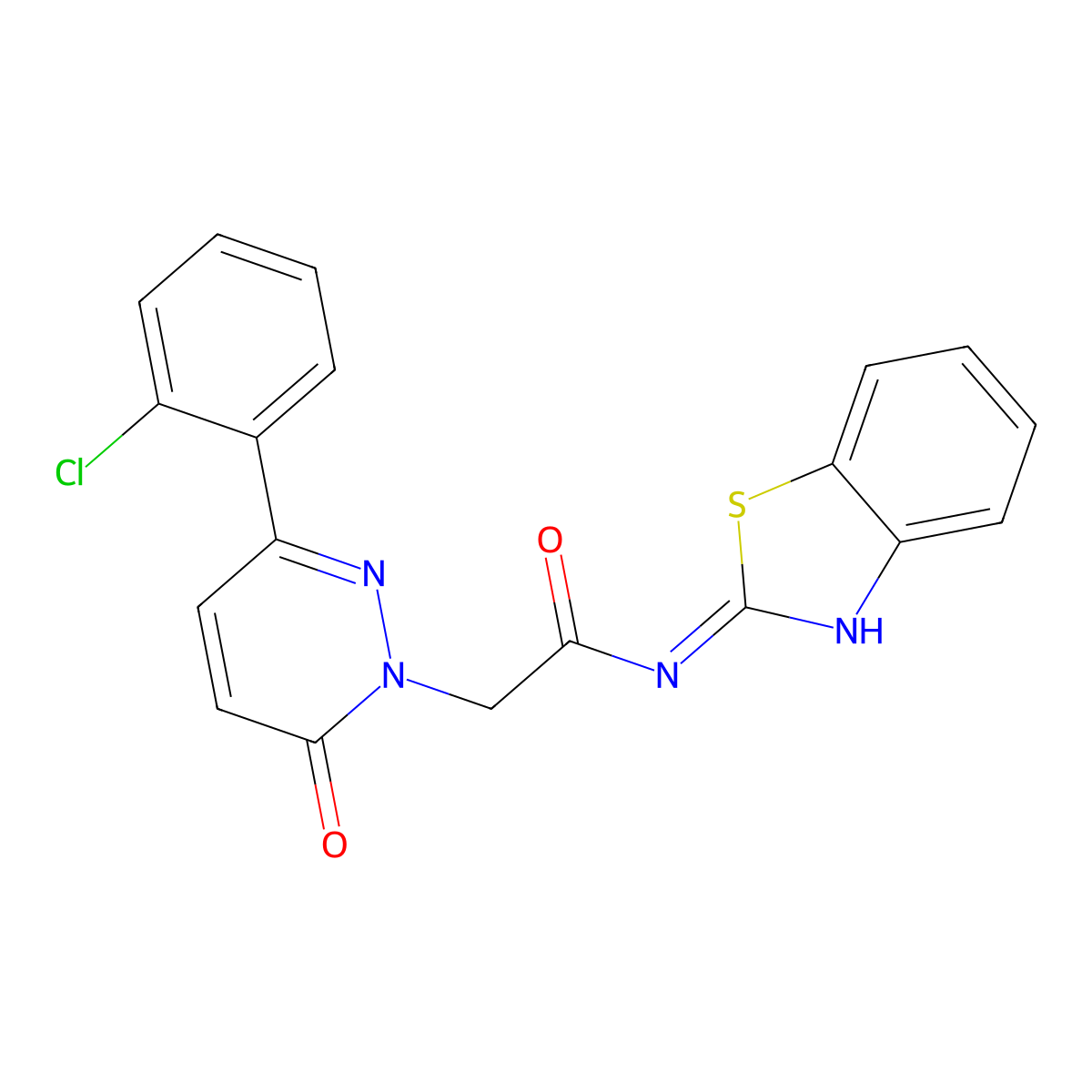 N-[(2Z)-1,3-benzothiazol-2(3H)-ylidene]-2-[3-(2-chlorophenyl)-6-oxopyridazin-1(6H)-yl]acetamide molecular structure, CAS 1310946-26-9