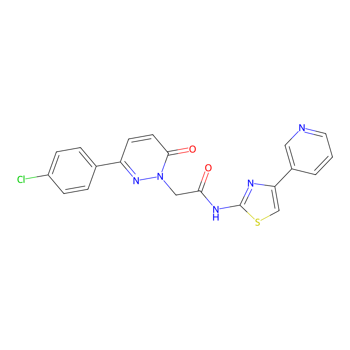2-[3-(4-chlorophenyl)-6-oxopyridazin-1(6H)-yl]-N-[(2Z)-4-(pyridin-3-yl)-1,3-thiazol-2(3H)-ylidene]acetamide molecular structure, CAS 1310946-35-0