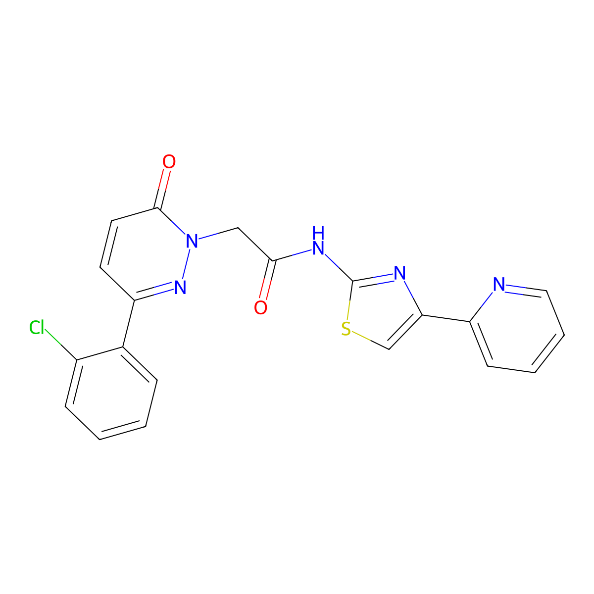 2-[3-(2-chlorophenyl)-6-oxopyridazin-1(6H)-yl]-N-[(2Z)-4-(pyridin-2-yl)-1,3-thiazol-2(3H)-ylidene]acetamide molecular structure, CAS 1310946-39-4