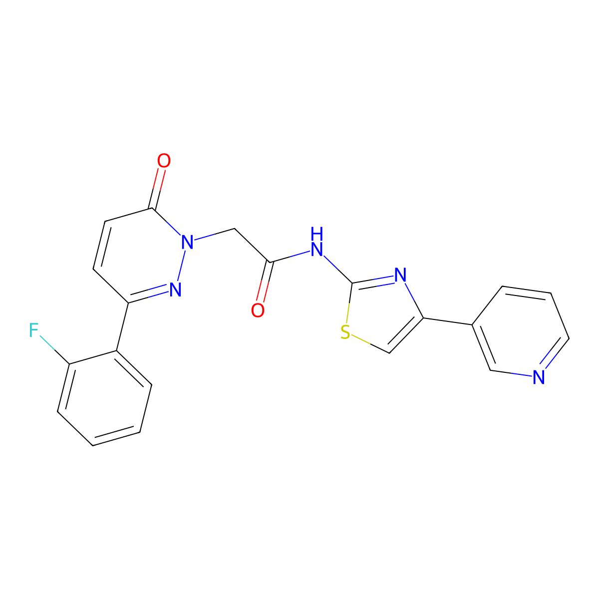 2-[3-(2-fluorophenyl)-6-oxopyridazin-1(6H)-yl]-N-[(2Z)-4-(pyridin-3-yl)-1,3-thiazol-2(3H)-ylidene]acetamide molecular structure, CAS 1310946-49-6