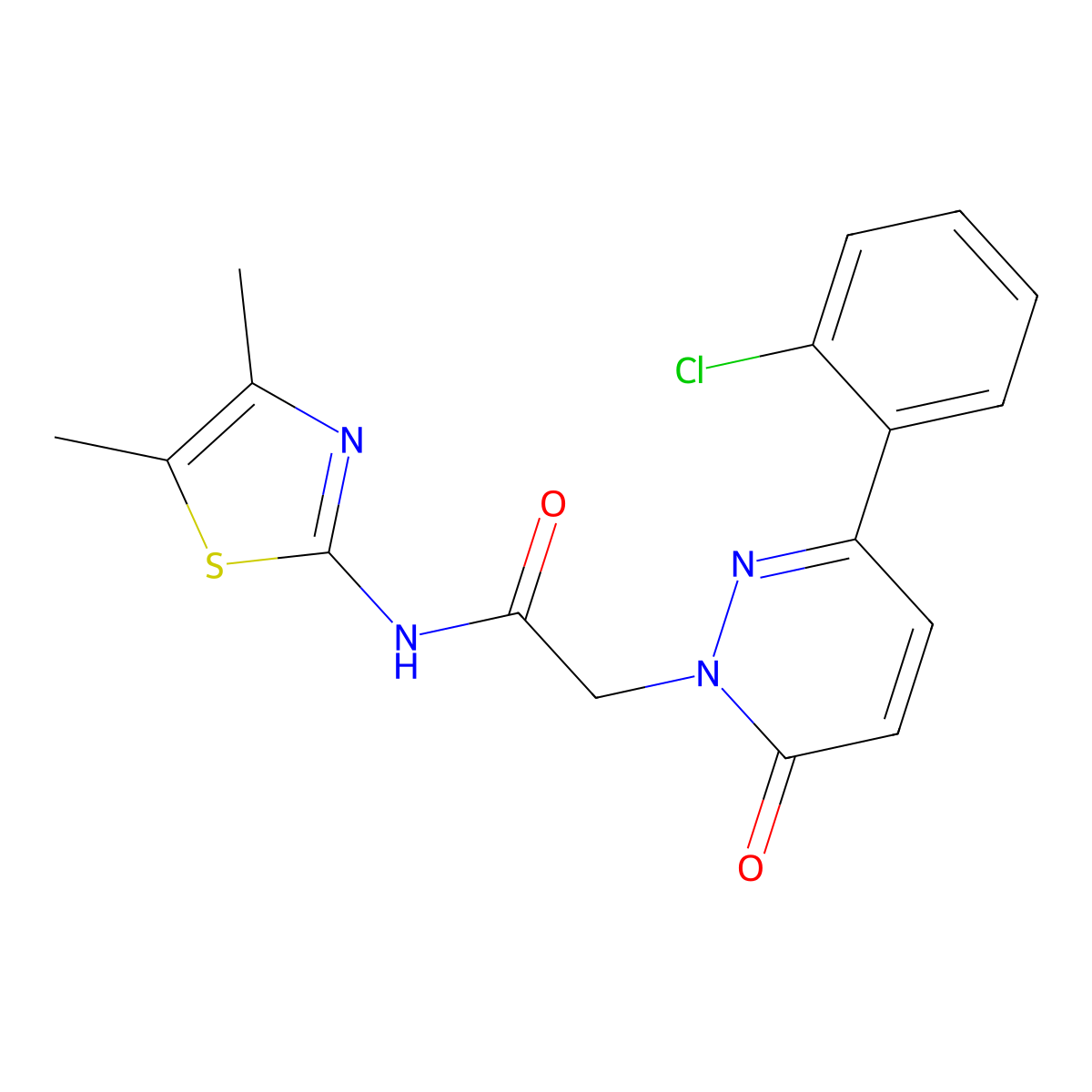 2-[3-(2-chlorophenyl)-6-oxopyridazin-1(6H)-yl]-N-[(2Z)-4,5-dimethyl-1,3-thiazol-2(3H)-ylidene]acetamide molecular structure, CAS 1310946-69-0