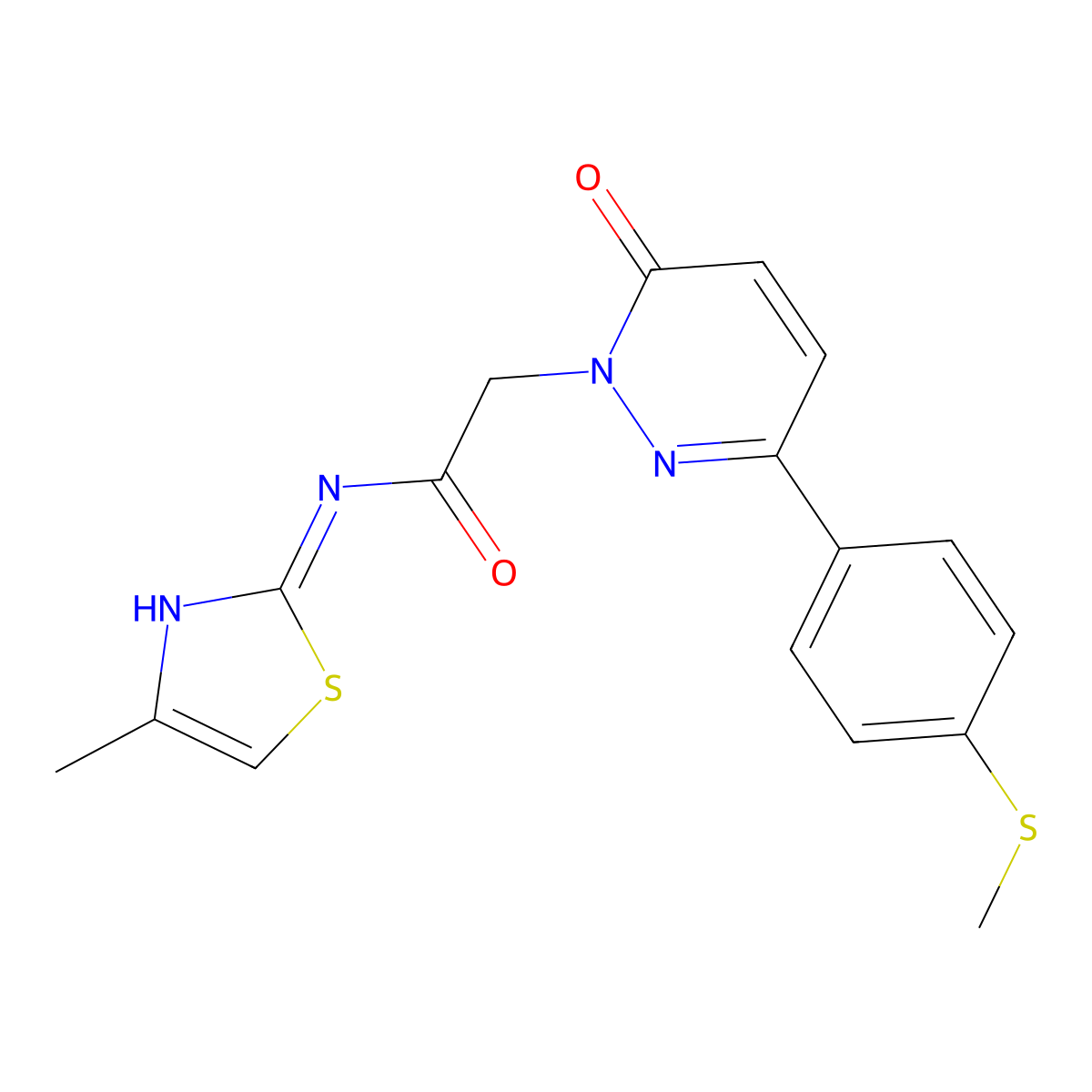 2-{3-[4-(methylsulfanyl)phenyl]-6-oxopyridazin-1(6H)-yl}-N-[(2Z)-4-methyl-1,3-thiazol-2(3H)-ylidene]acetamide molecular structure, CAS 1310946-70-3