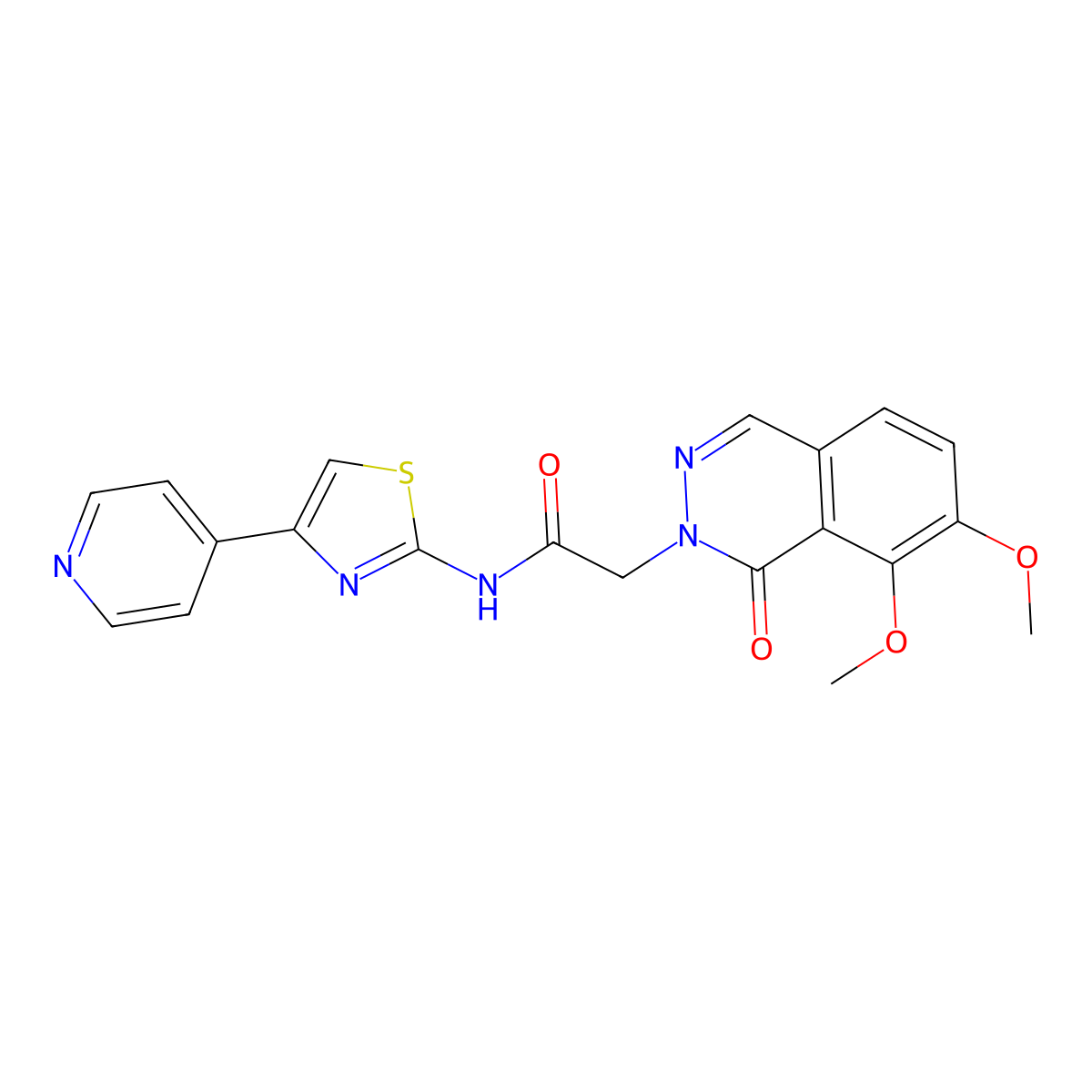 2-(7,8-dimethoxy-1-oxophthalazin-2(1H)-yl)-N-[(2E)-4-(pyridin-4-yl)-1,3-thiazol-2(3H)-ylidene]acetamide molecular structure, CAS 1310946-79-2