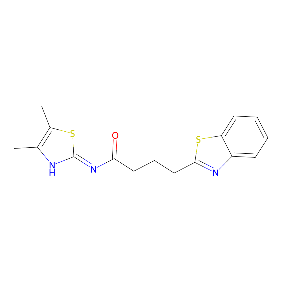 4-(1,3-benzothiazol-2-yl)-N-[(2Z)-4,5-dimethyl-1,3-thiazol-2(3H)-ylidene]butanamide molecular structure, CAS 1310946-88-3
