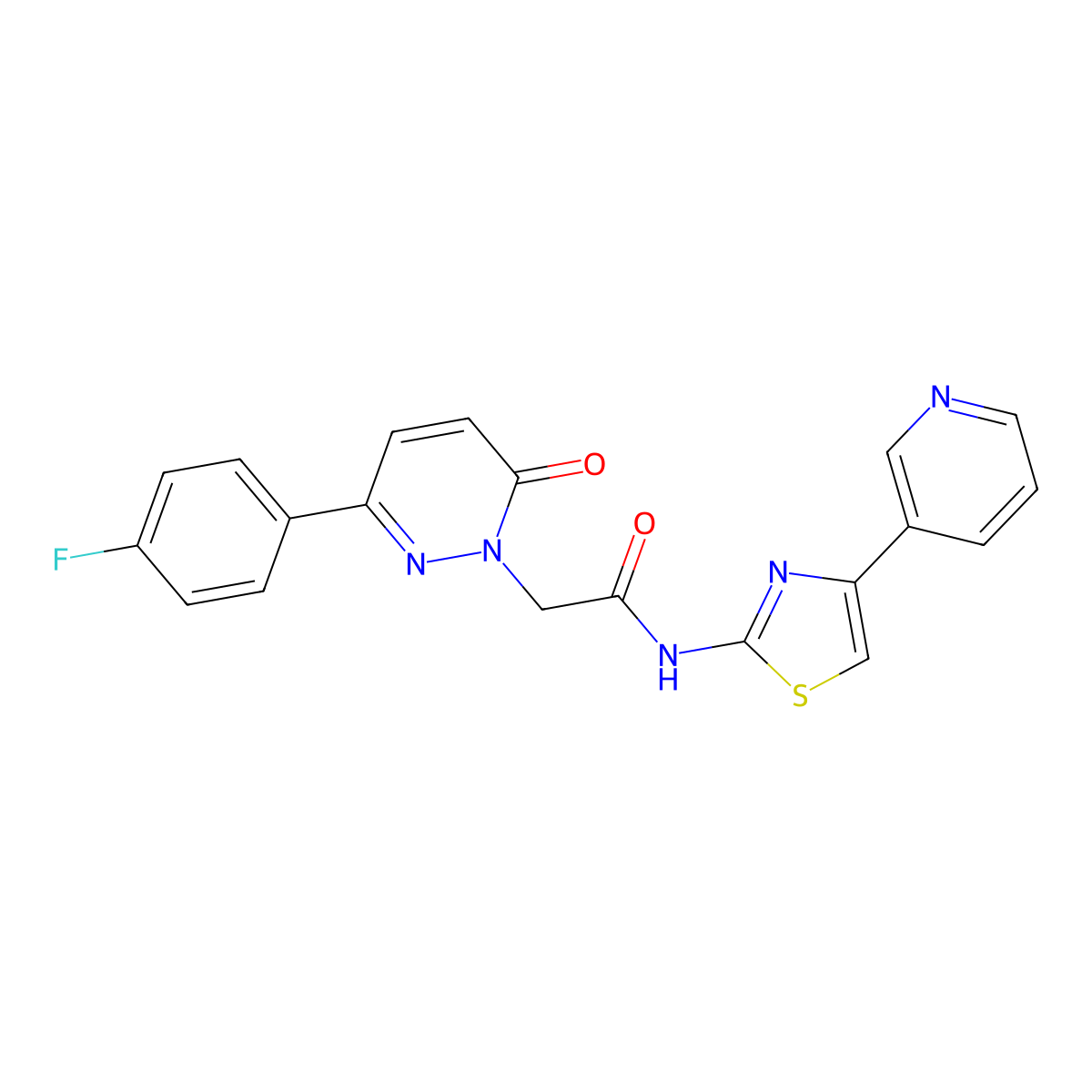 2-[3-(4-fluorophenyl)-6-oxopyridazin-1(6H)-yl]-N-[(2Z)-4-(pyridin-3-yl)-1,3-thiazol-2(3H)-ylidene]acetamide molecular structure, CAS 1310946-94-1