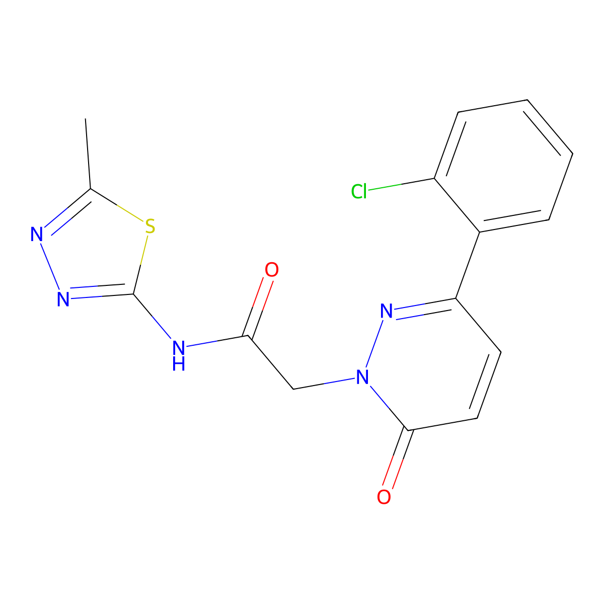 2-[3-(2-chlorophenyl)-6-oxopyridazin-1(6H)-yl]-N-[(2E)-5-methyl-1,3,4-thiadiazol-2(3H)-ylidene]acetamide molecular structure, CAS 1310946-97-4