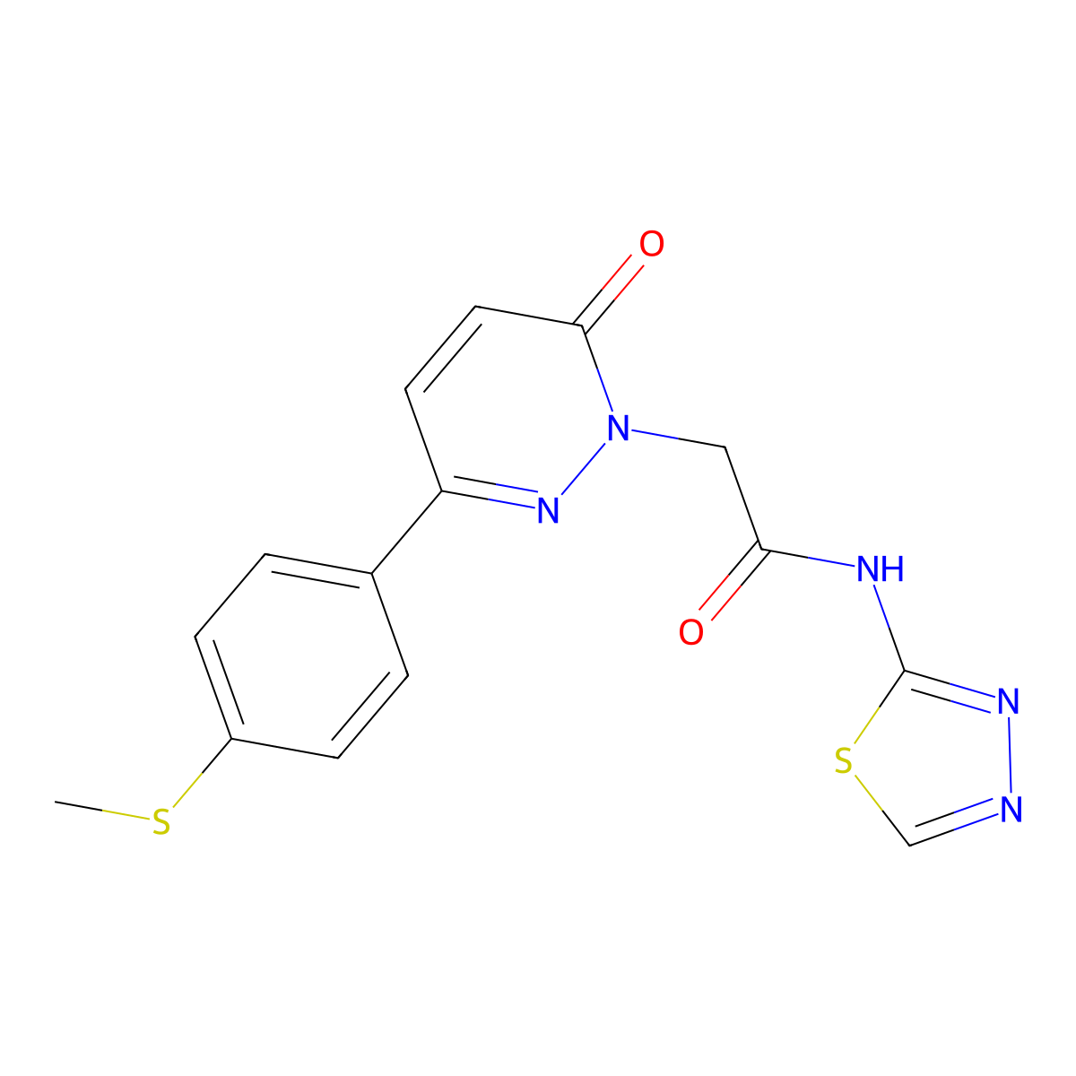 2-{3-[4-(methylsulfanyl)phenyl]-6-oxopyridazin-1(6H)-yl}-N-[(2E)-1,3,4-thiadiazol-2(3H)-ylidene]acetamide molecular structure, CAS 1310947-01-3