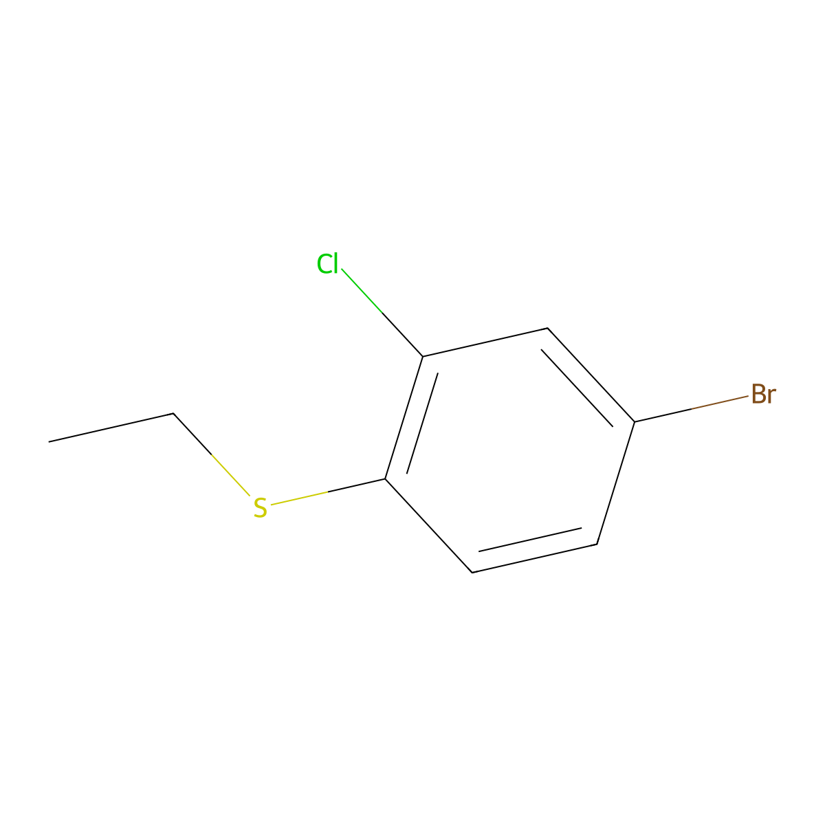 4-Bromo-2-chloro-1-(ethylsulfanyl)benzene molecular structure, CAS 1310947-47-7