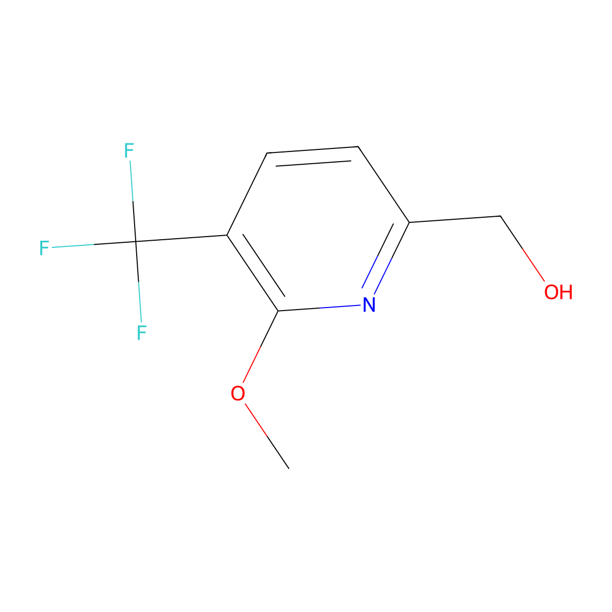 (6-Methoxy-5-(trifluoromethyl)pyridin-2-yl)methanol molecular structure, CAS 1310948-34-5