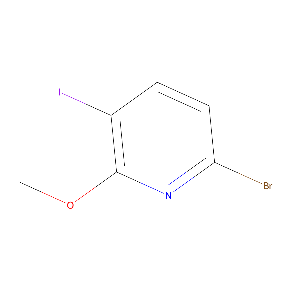 6-Bromo-3-iodo-2-methoxypyridine molecular structure, CAS 1310949-37-1