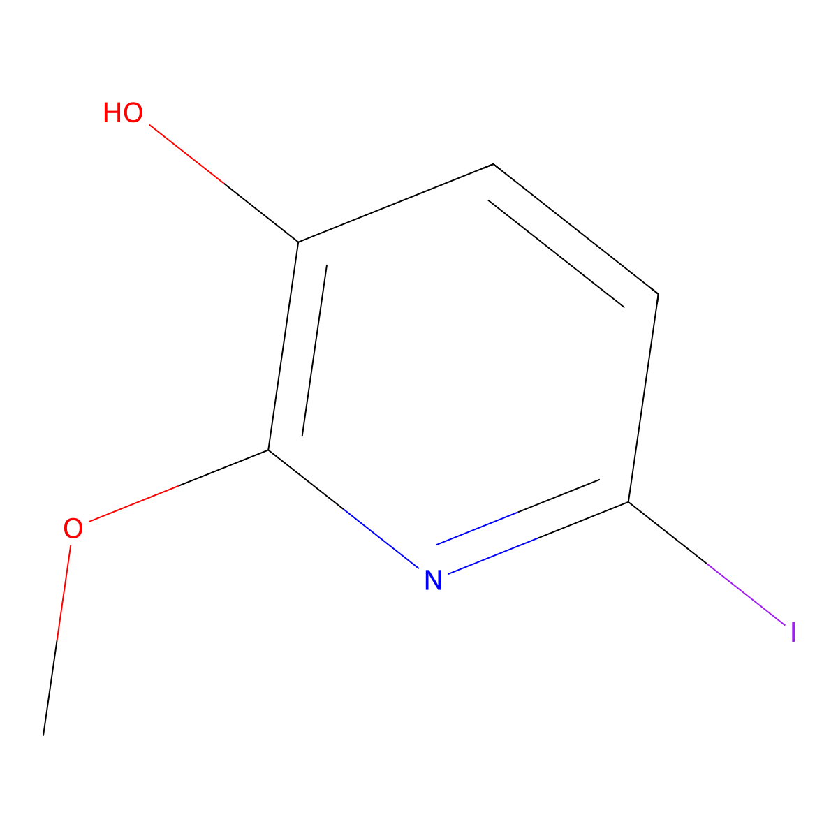 6-Iodo-2-methoxypyridin-3-ol molecular structure, CAS 1310949-56-4