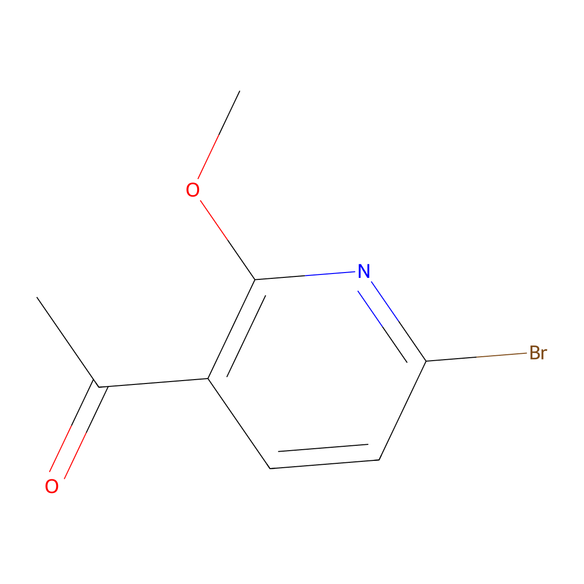 1-(6-Bromo-2-methoxypyridin-3-yl)ethanone molecular structure, CAS 1310949-63-3