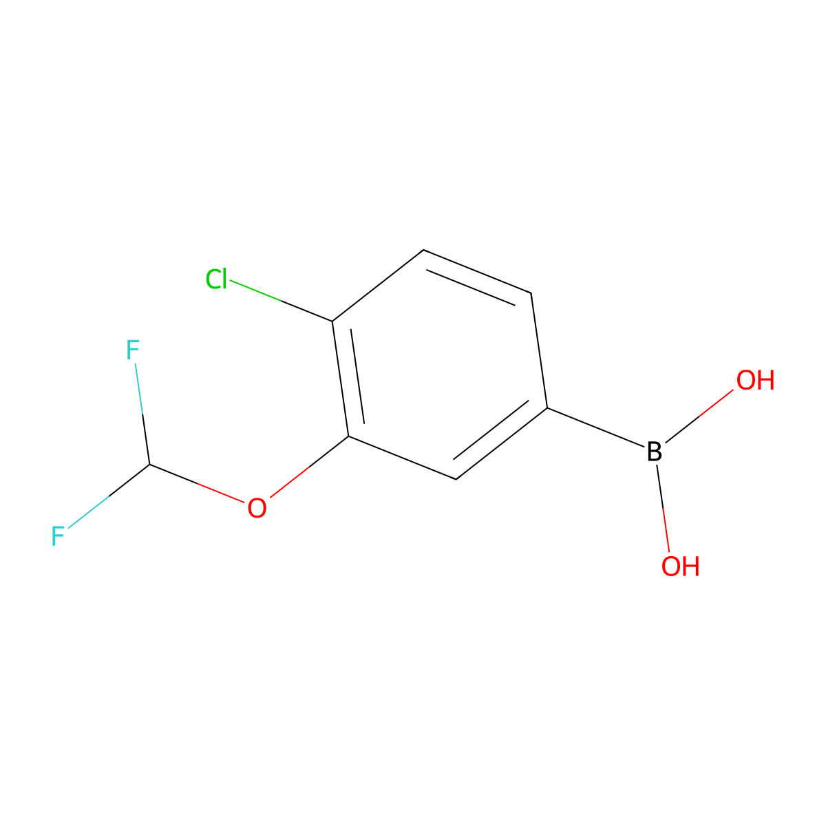 4-Chloro-3-(difluoromethoxy)phenylboronic acid molecular structure, CAS 1310949-72-4