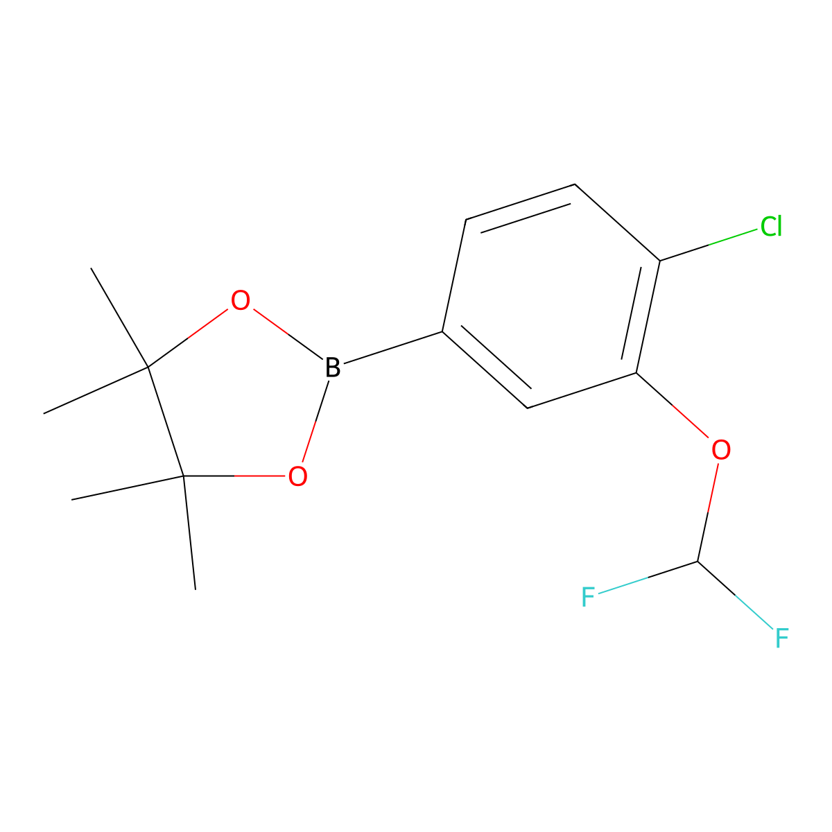 2-(4-Chloro-3-difluoromethoxyphenyl)-4,4,5,5-tetramethyl-1,3,2-dioxaborolane molecular structure, CAS 1310949-73-5