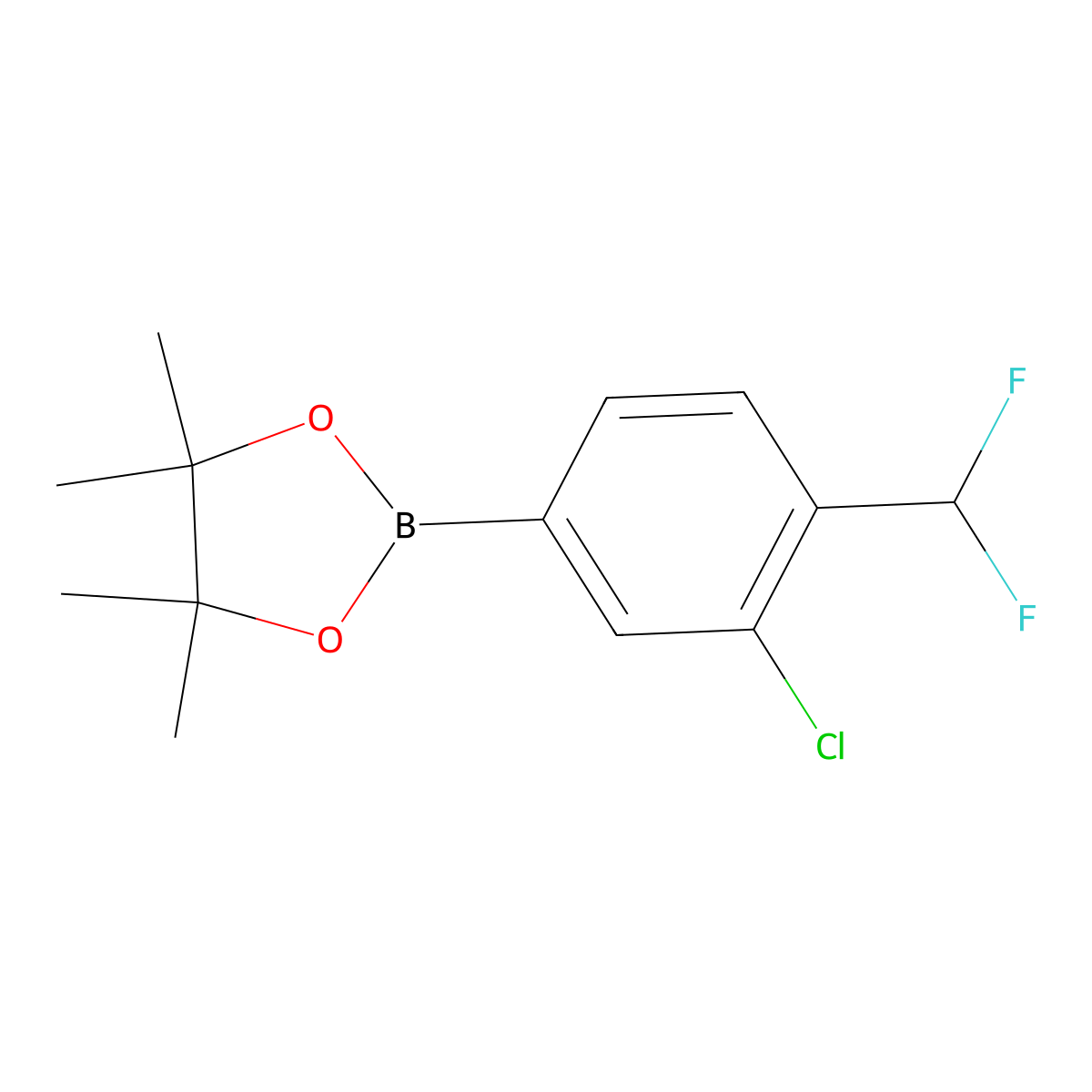 2-[3-Chloro-4-(difluoromethyl)phenyl]-4,4,5,5-tetramethyl-1,3,2-dioxaborolane molecular structure, CAS 1310949-74-6