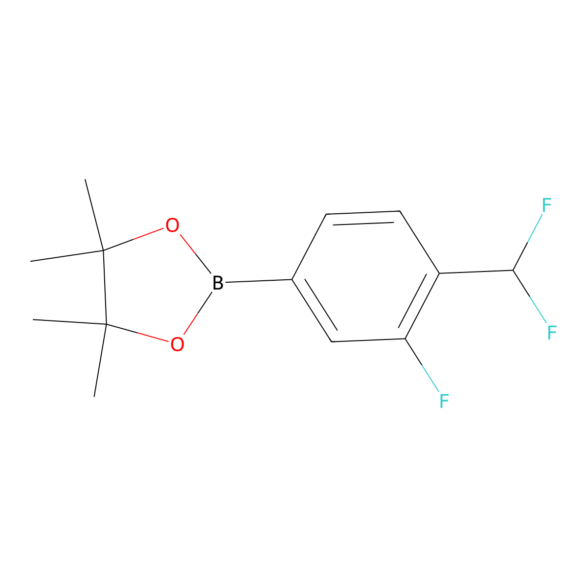 2-(4-(Difluoromethyl)-3-fluorophenyl)-4,4,5,5-tetramethyl-1,3,2-dioxaborolane molecular structure, CAS 1310949-75-7