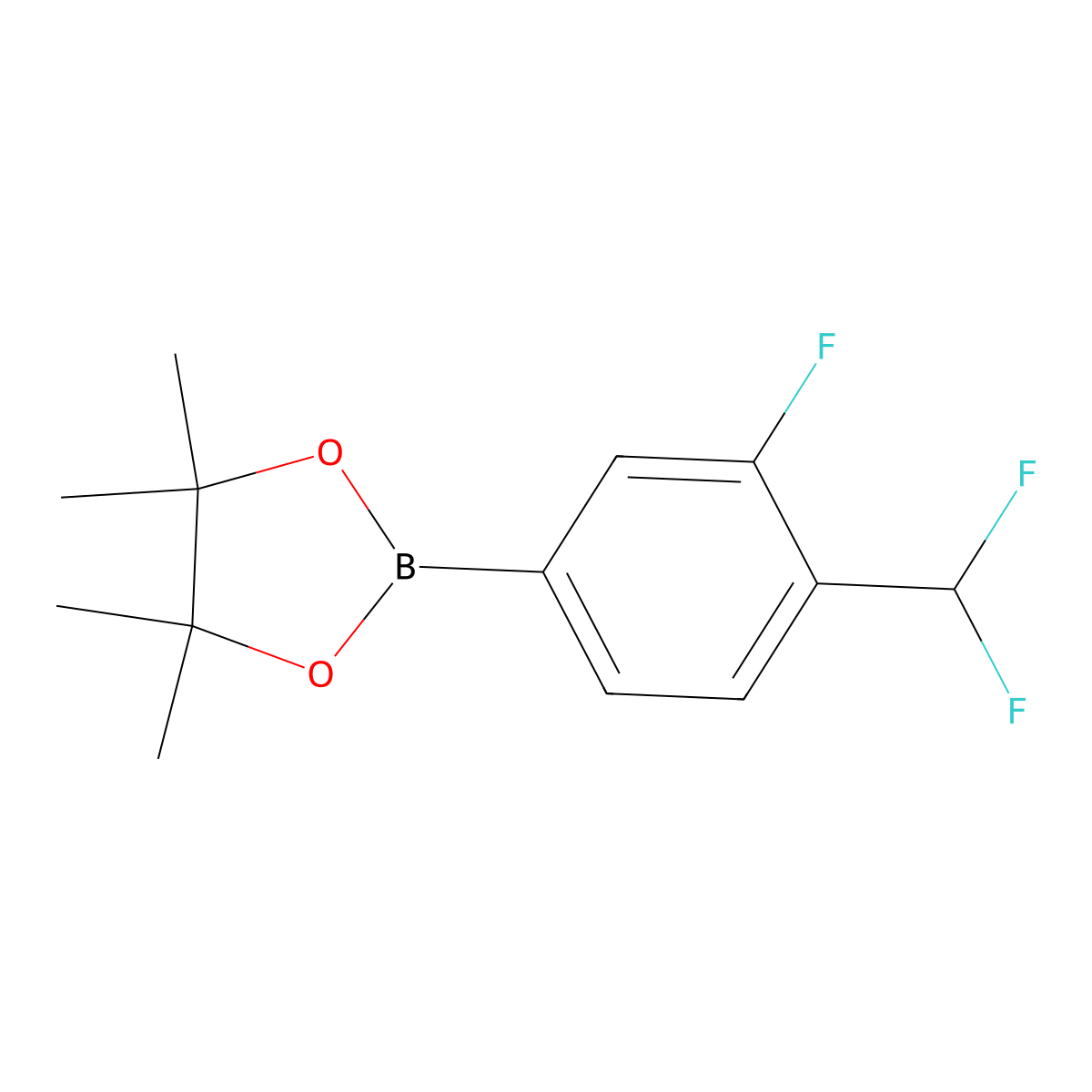 2-(4-(Difluoromethyl)-3-fluorophenyl)-4,4,5,5-tetramethyl-1,3,2-dioxaborolane molecular structure, CAS 1310949-75-7
