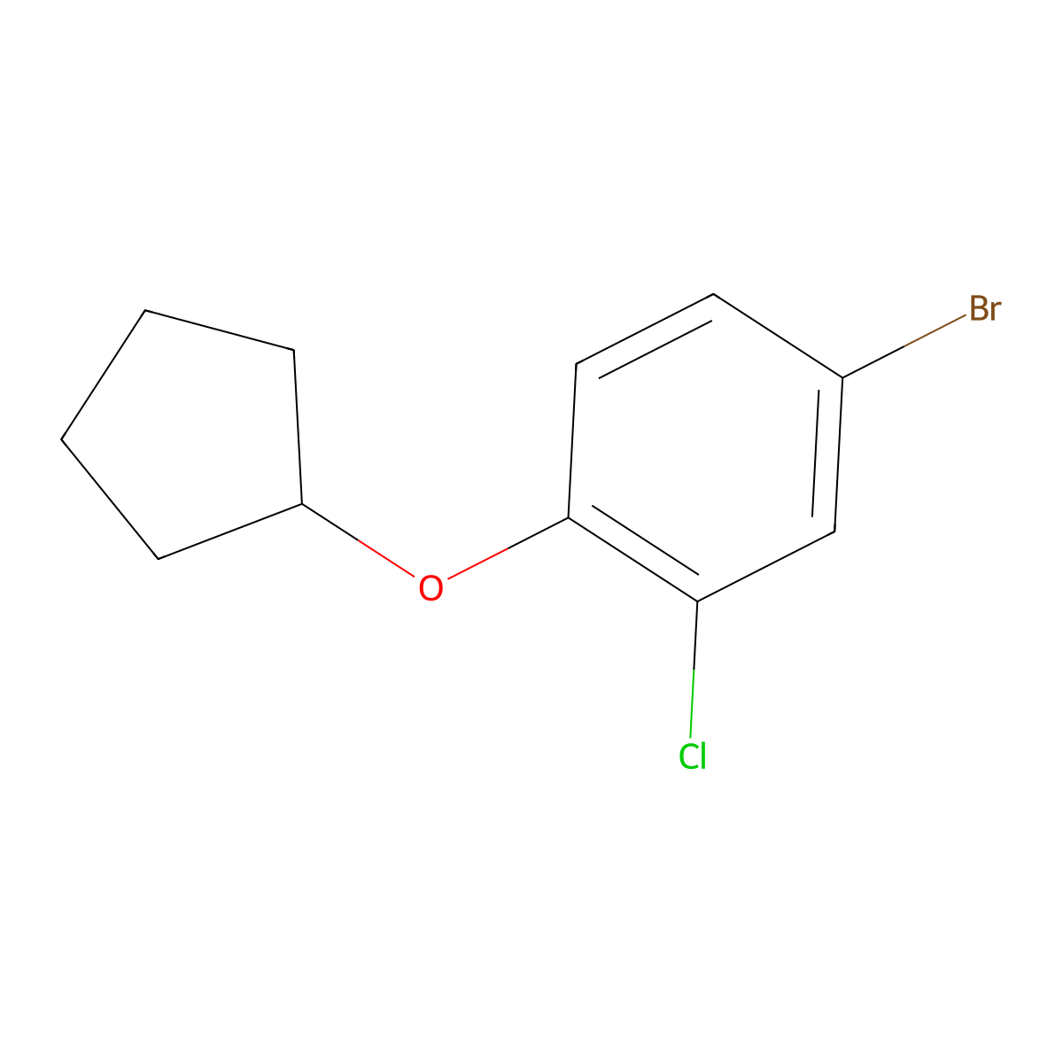 4-Bromo-2-chloro-1-(cyclopentyloxy)benzene molecular structure, CAS 1310949-91-7