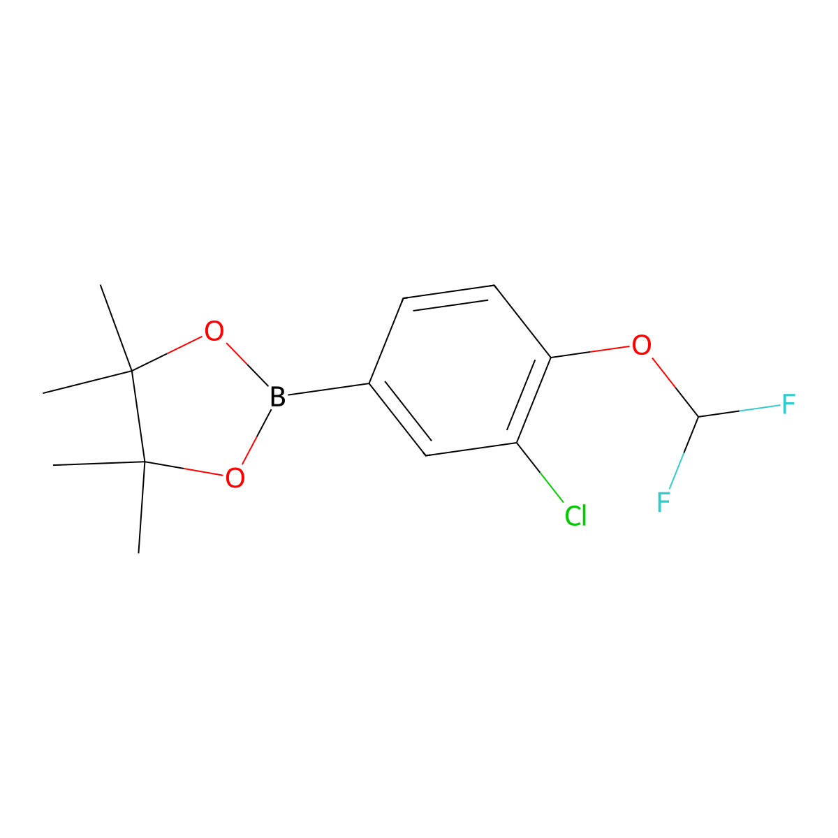 2-(3-Chloro-4-(difluoromethoxy)phenyl)-4,4,5,5-tetramethyl-1,3,2-dioxaborolane molecular structure, CAS 1310949-92-8