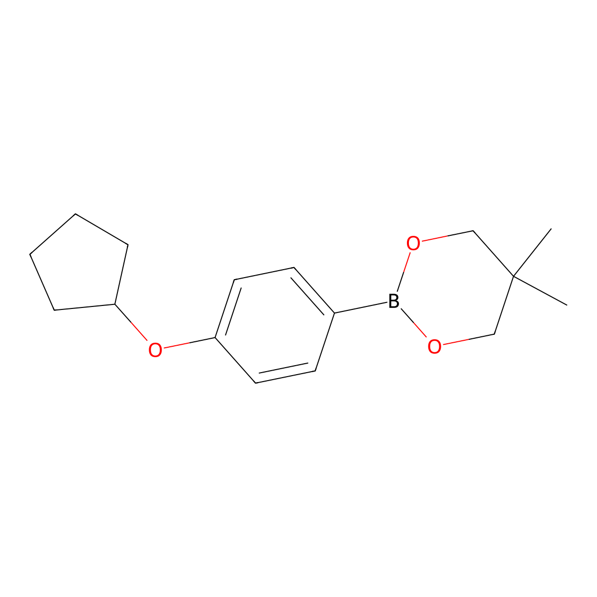 2-[4-(Cyclopentyloxy)phenyl]-5,5-dimethyl-1,3,2-dioxaborinane molecular structure, CAS 1310949-93-9