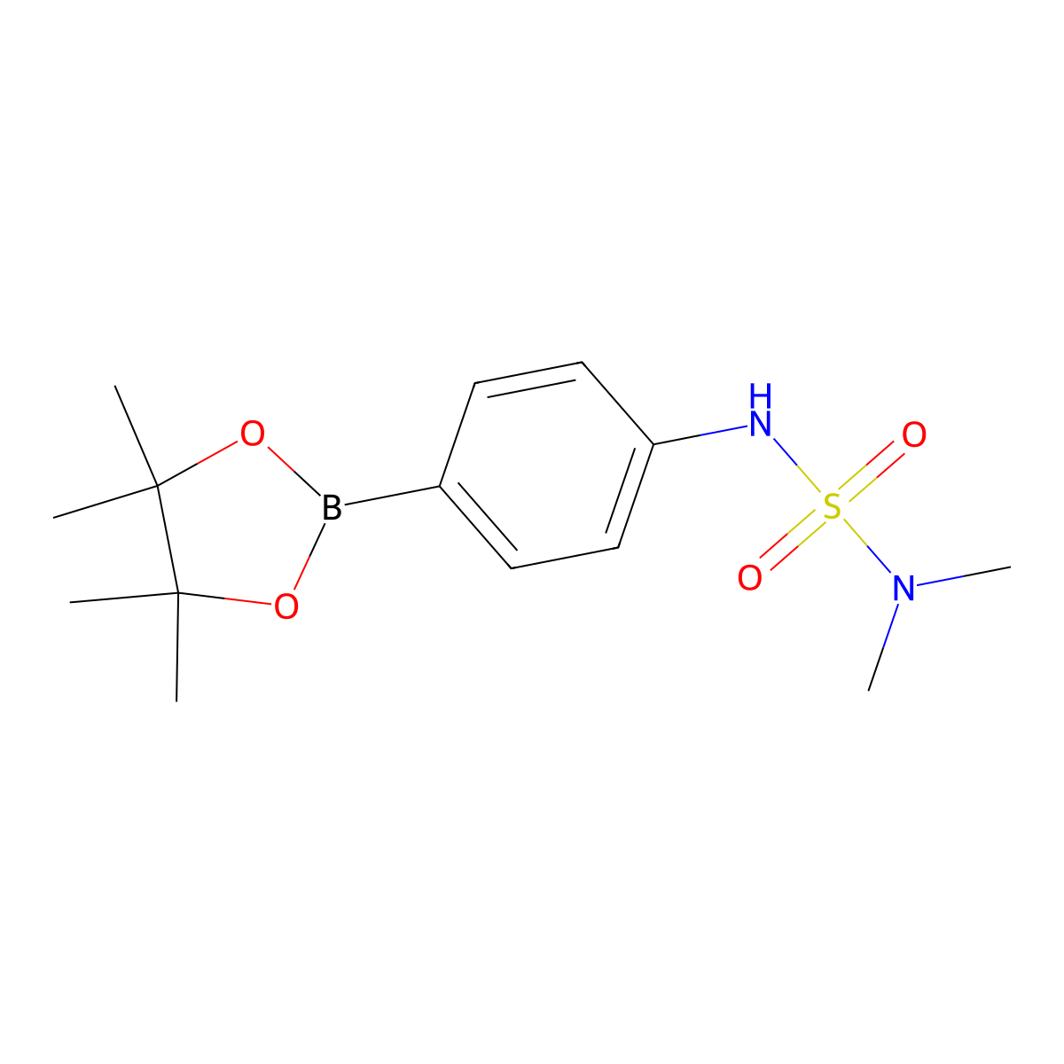 Dimethyl({[4-(tetramethyl-1,3,2-dioxaborolan-2-yl)phenyl]sulfamoyl})amine molecular structure, CAS 1310949-97-3