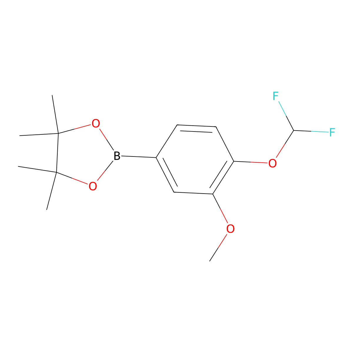 2-(4-(Difluoromethoxy)-3-methoxyphenyl)-4,4,5,5-tetramethyl-1,3,2-dioxaborolane molecular structure, CAS 1310950-03-8