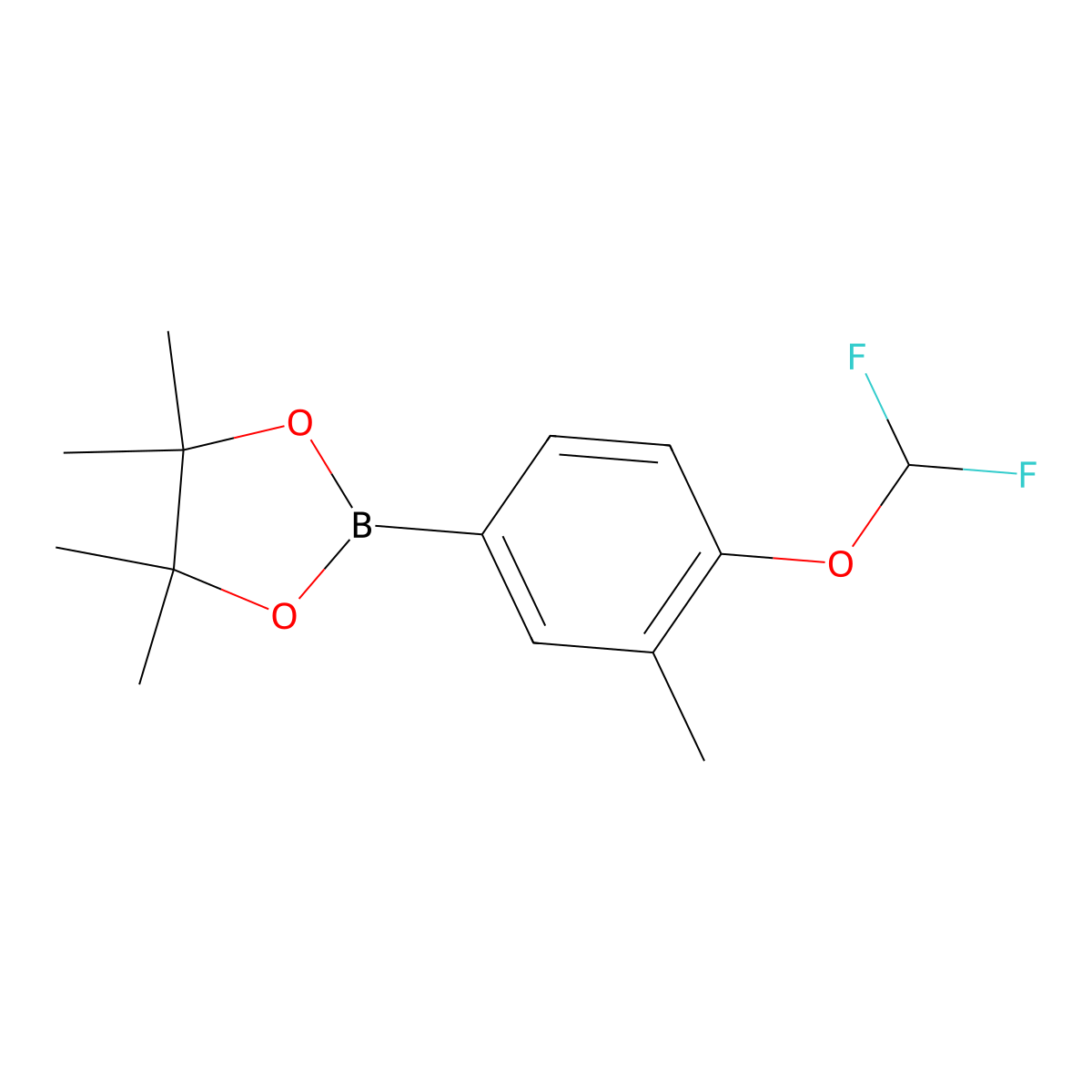 2-(4-(Difluoromethoxy)-3-methylphenyl)-4,4,5,5-tetramethyl-1,3,2-dioxaborolane molecular structure, CAS 1310950-04-9