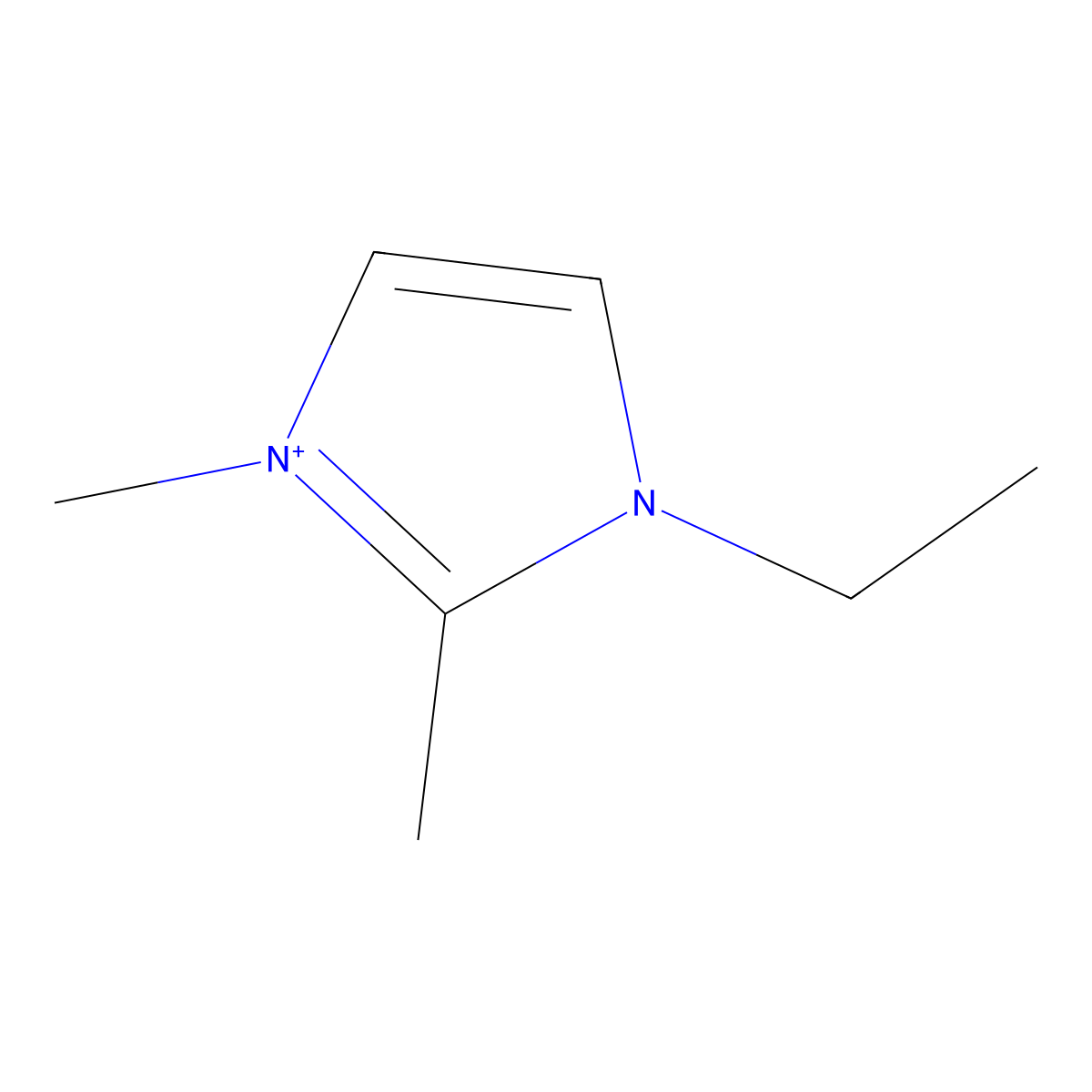 1-Ethyl-2,3-dimethylimidazolium molecular structure, CAS 131097-15-9