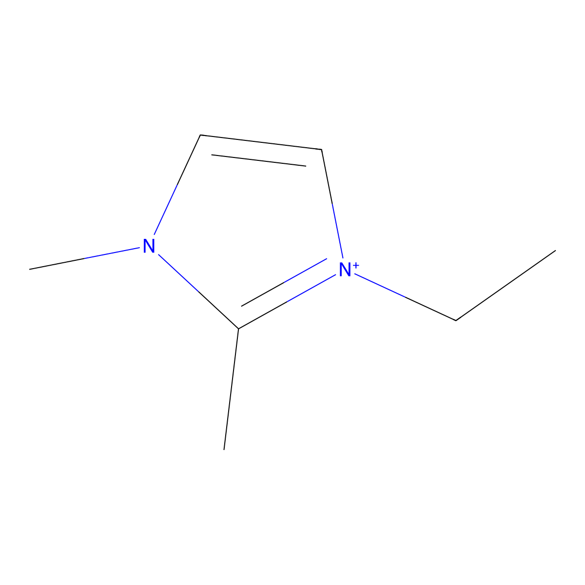 1-Ethyl-2,3-dimethylimidazolium molecular structure, CAS 131097-15-9