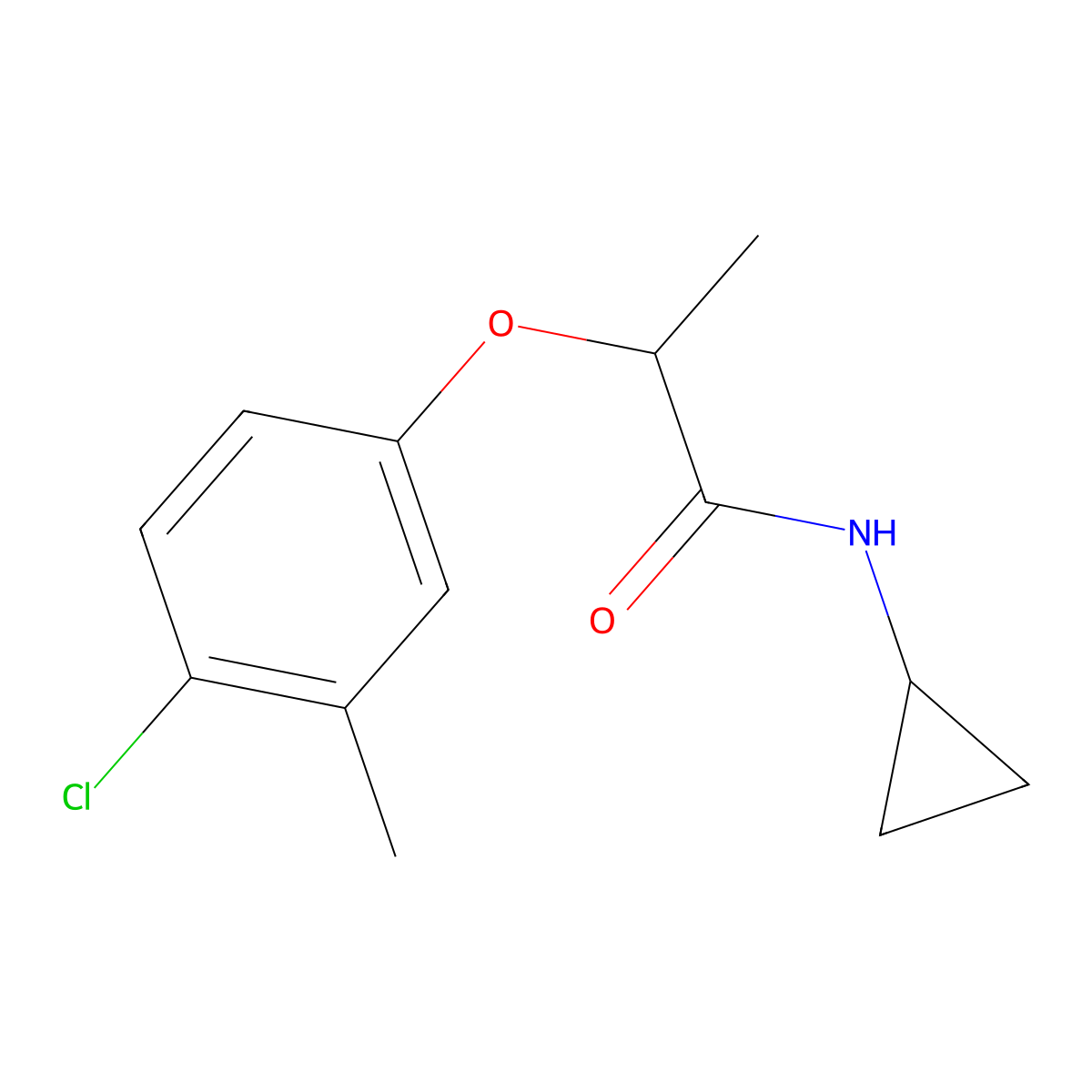 2-(4-chloro-3-methylphenoxy)-N-cyclopropylpropanamide molecular structure, CAS 1310972-08-7