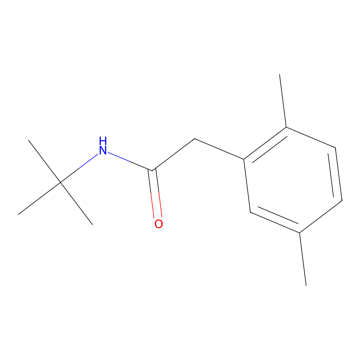N-tert-butyl-2-(2,5-dimethylphenyl)acetamide molecular structure, CAS 1310975-37-1