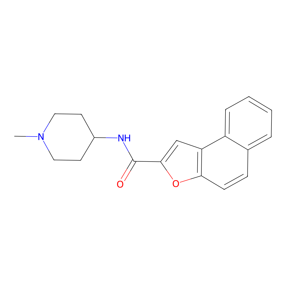 N-(1-methylpiperidin-4-yl)naphtho[2,1-b]furan-2-carboxamide molecular structure, CAS 1310980-14-3