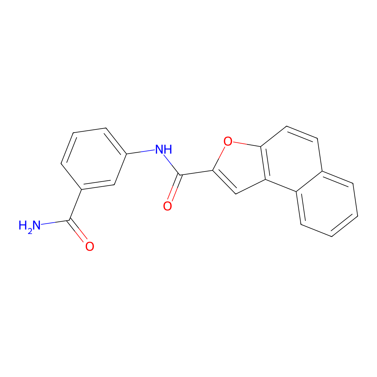 N-(3-carbamoylphenyl)naphtho[2,1-b]furan-2-carboxamide molecular structure, CAS 1310981-63-5