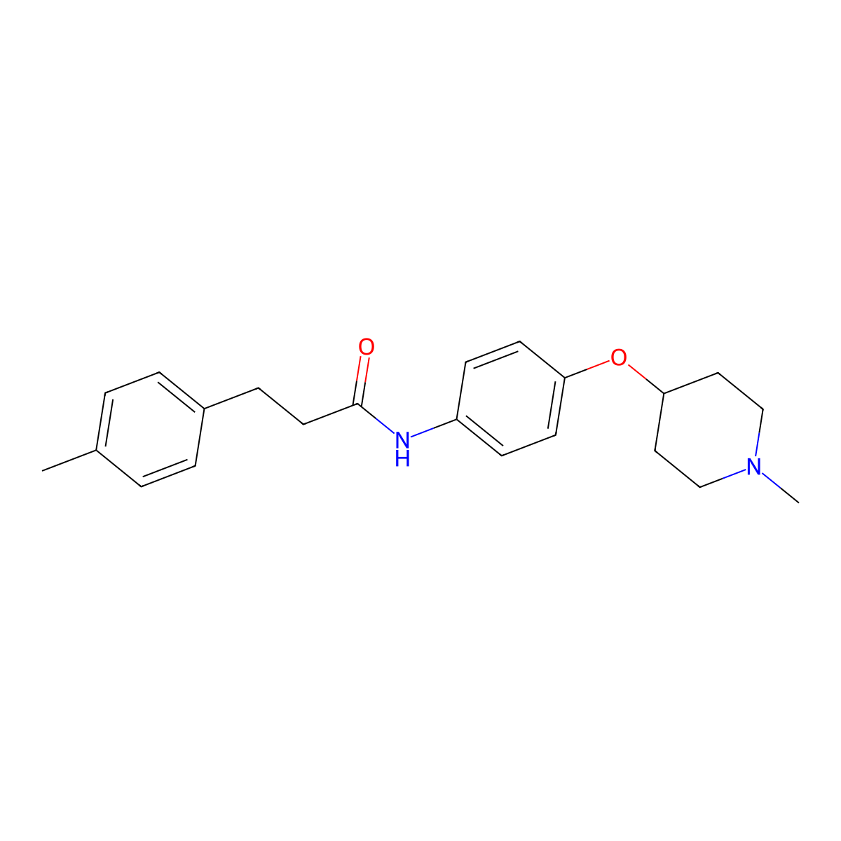 3-(4-methylphenyl)-N-{4-[(1-methylpiperidin-4-yl)oxy]phenyl}propanamide molecular structure, CAS 1310993-49-7