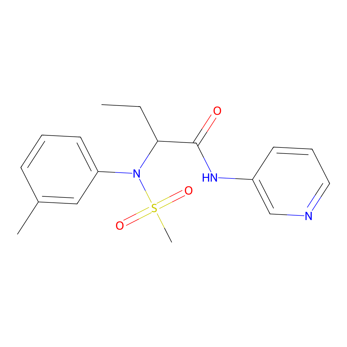 2-[(3-methylphenyl)(methylsulfonyl)amino]-N-(pyridin-3-yl)butanamide molecular structure, CAS 1310996-15-6