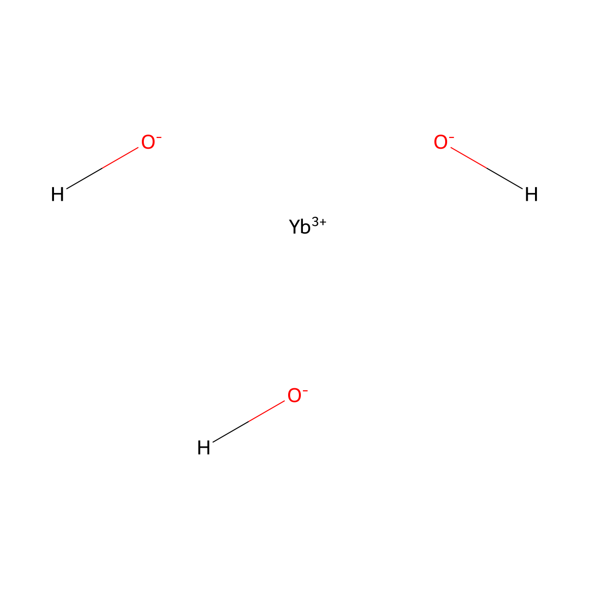 Ytterbium hydroxide (Yb(OH)3) molecular structure, CAS 1311-35-9