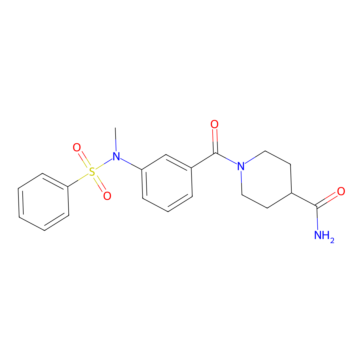 1-({3-[Methyl(phenylsulfonyl)amino]phenyl}carbonyl)piperidine-4-carboxamide molecular structure, CAS 1311045-17-6