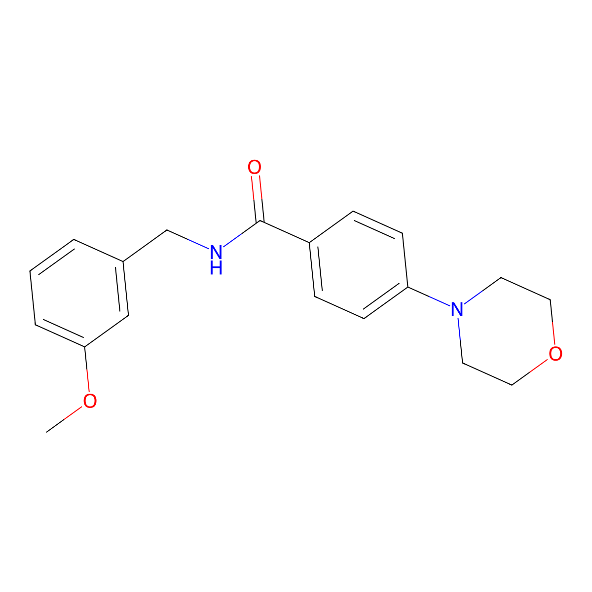 N-(3-methoxybenzyl)-4-(morpholin-4-yl)benzamide molecular structure, CAS 1311045-85-8