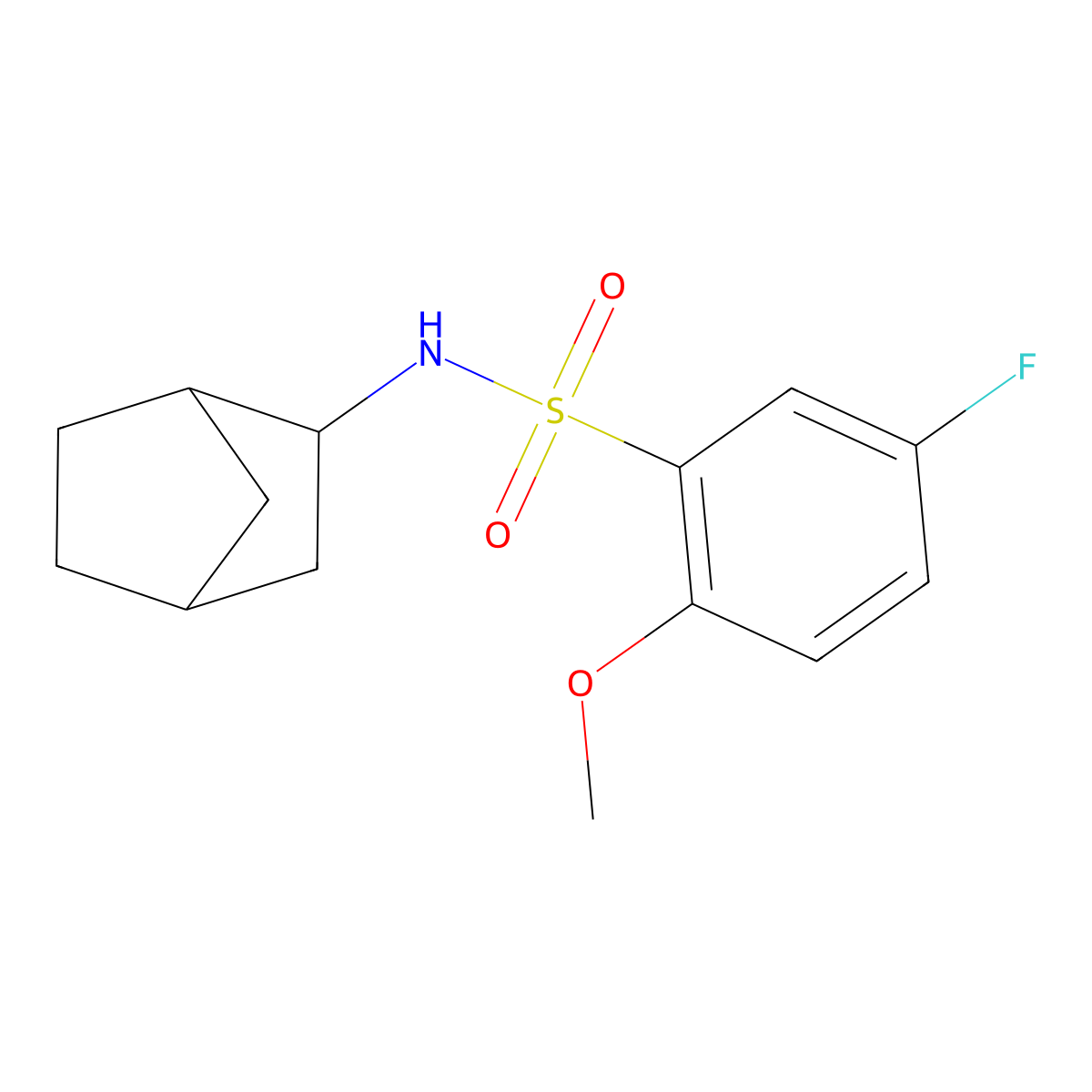 N-(bicyclo[2.2.1]hept-2-yl)-5-fluoro-2-methoxybenzenesulfonamide molecular structure, CAS 1311048-83-5