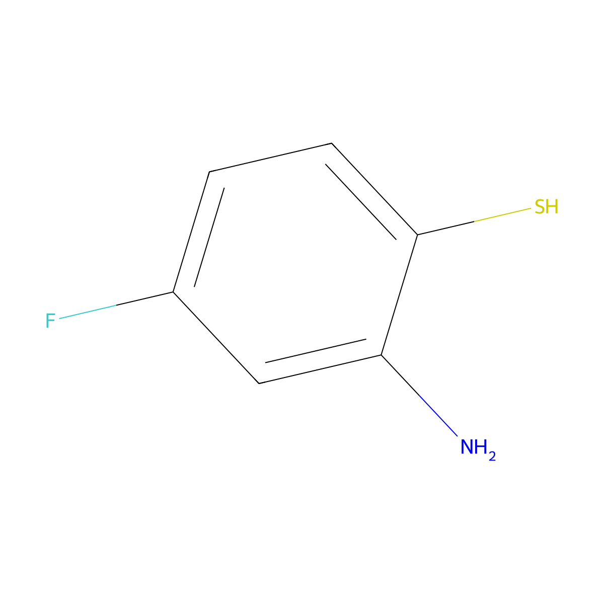 2-Amino-4-fluorobenzene-1-thiol molecular structure, CAS 131105-89-0
