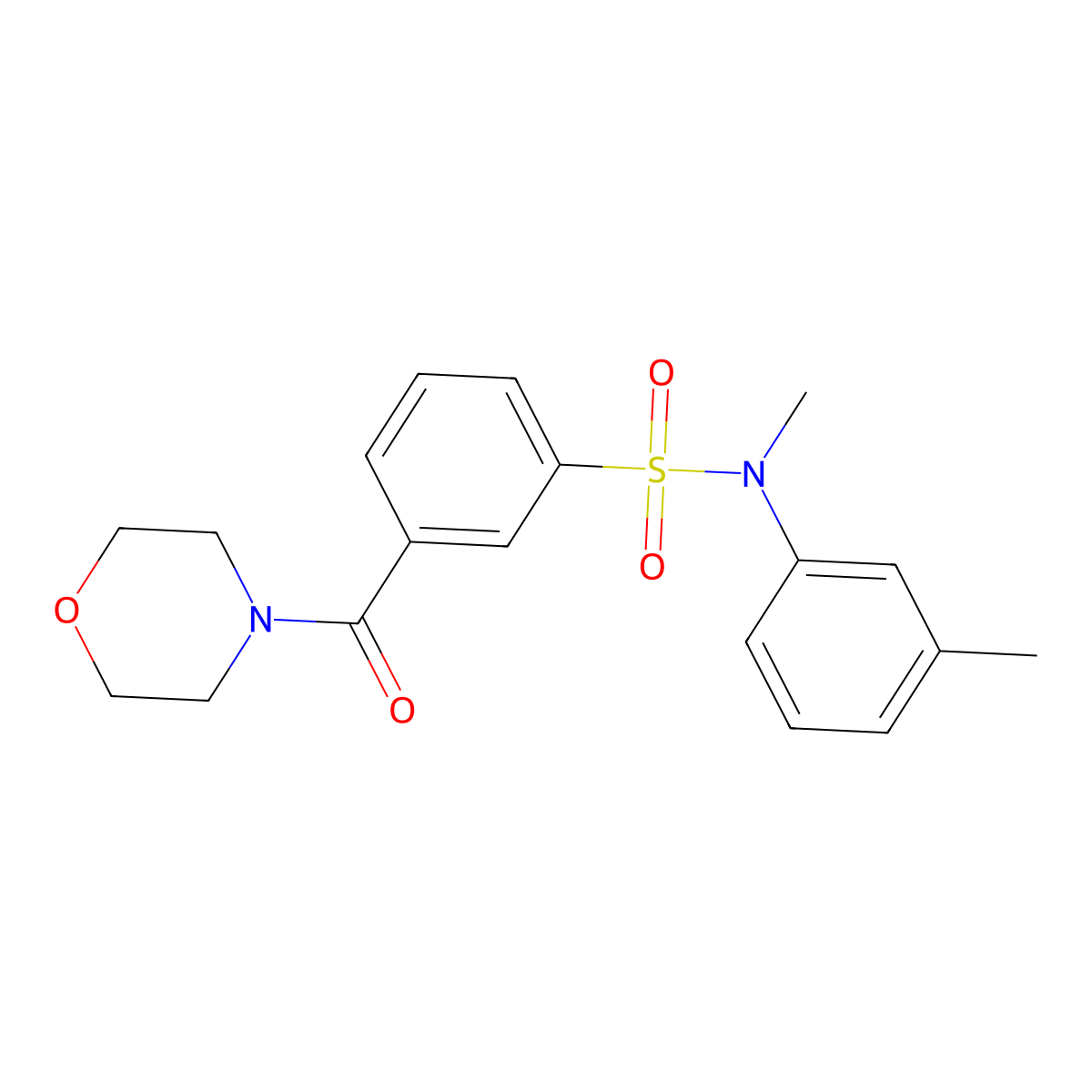 N-methyl-N-(3-methylphenyl)-3-(morpholin-4-ylcarbonyl)benzenesulfonamide molecular structure, CAS 1311067-20-5