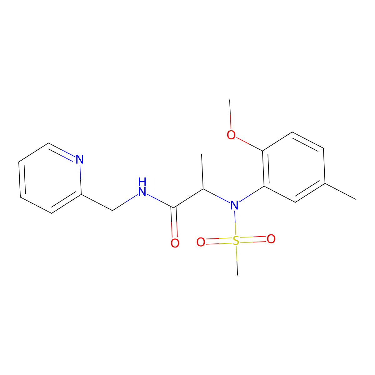 2-(2-methoxy-5-methyl-N-methylsulfonylanilino)-N-(pyridin-2-ylmethyl)propanamide molecular structure, CAS 1311079-88-5