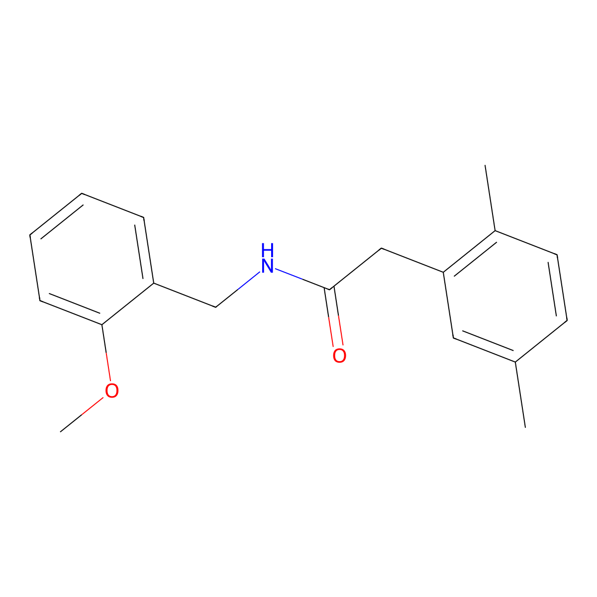 2-(2,5-dimethylphenyl)-N-(2-methoxybenzyl)acetamide molecular structure, CAS 1311082-06-0