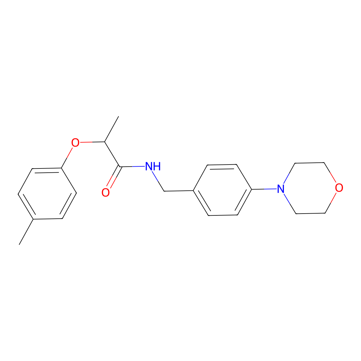 2-(4-methylphenoxy)-N-[4-(morpholin-4-yl)benzyl]propanamide molecular structure, CAS 1311083-27-8