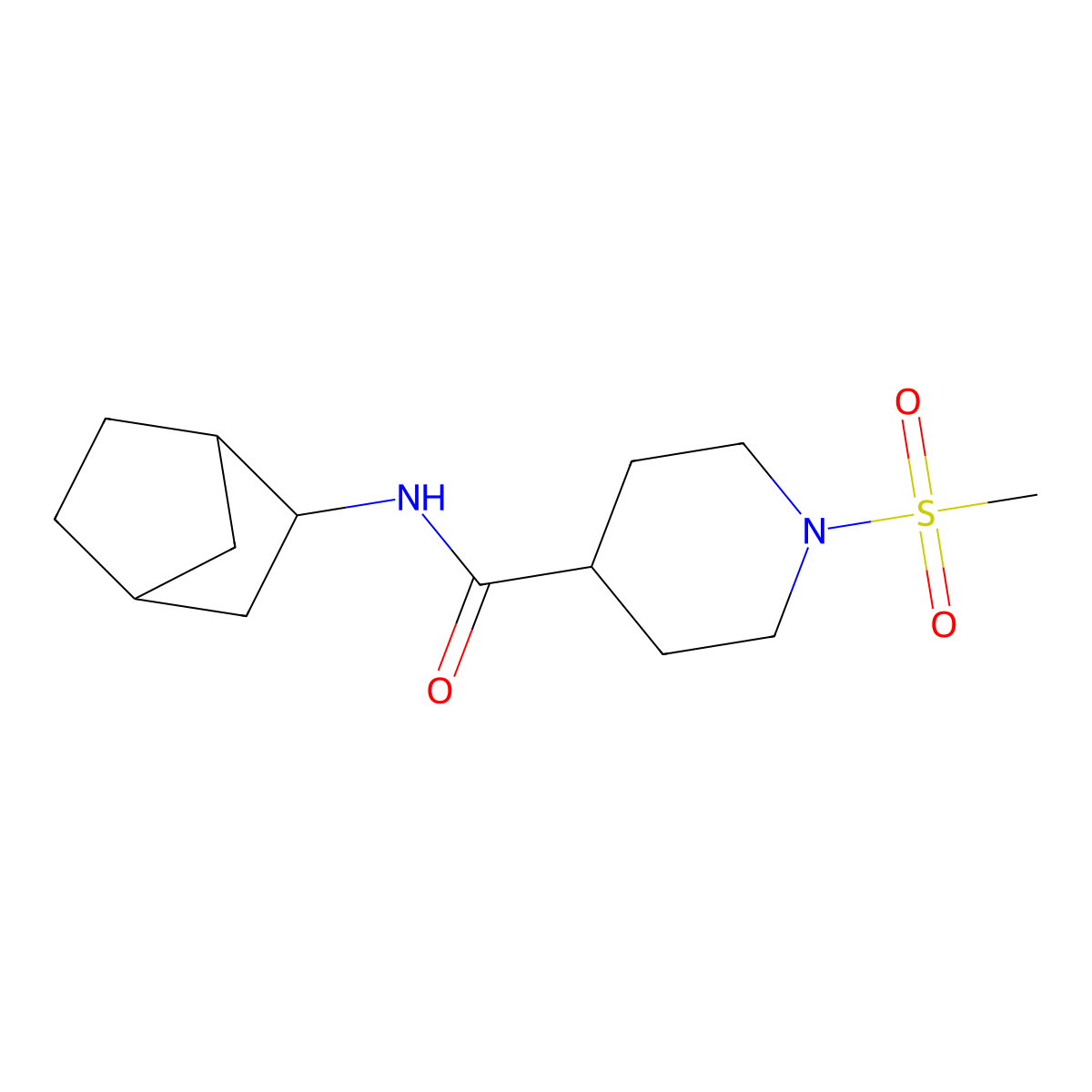 N-(bicyclo[2.2.1]hept-2-yl)-1-(methylsulfonyl)piperidine-4-carboxamide molecular structure, CAS 1311084-04-4