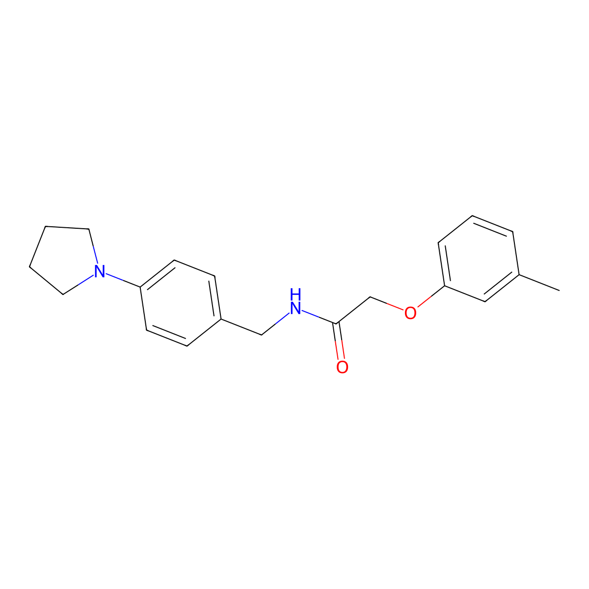 2-(3-methylphenoxy)-N-[4-(pyrrolidin-1-yl)benzyl]acetamide molecular structure, CAS 1311085-76-3