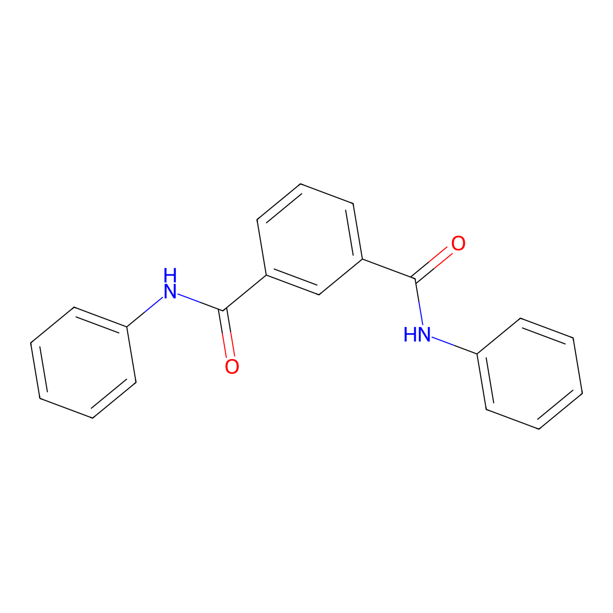 1,3-Benzenedicarboxamide, N,N'-diphenyl- molecular structure, CAS 13111-32-5