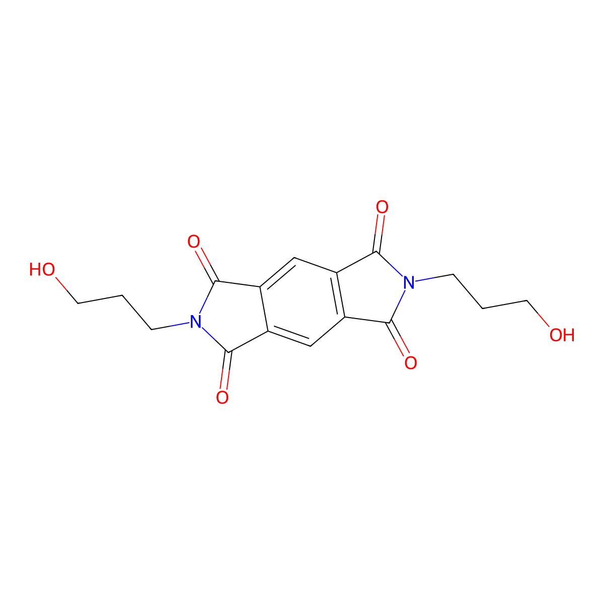 2,6-Bis-(3-hydroxy-propyl)-pyrrolo(3,4-F)isoindole-1,3,5,7-tetraone molecular structure, CAS 13111-78-9