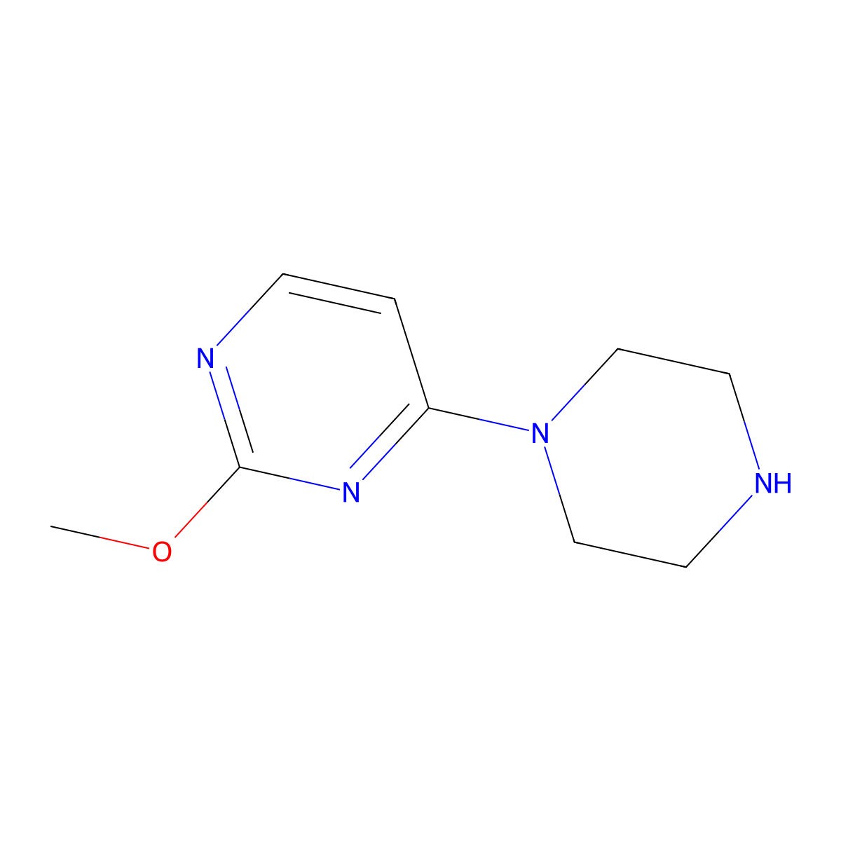 2-Methoxy-4-(piperazin-1-YL)pyrimidine molecular structure, CAS 131113-21-8